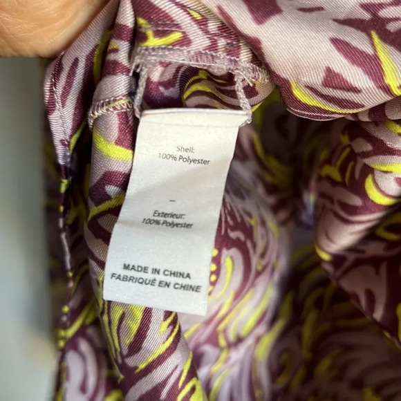 Cinq A Sept Purple Blanche Rhinestone Printed Button Front Top - Picture 9 of 15